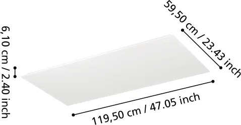 Eglo 902303-LED Panou LED aplicat MORADILLO-R, dimerizabil, 35,5W/230V, 120x60 cm, alb + telecomandă