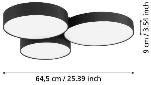 Plafonieră LED RGBW dimabilă Eglo 900853 BARBANO-Z 3xLED/7,5W/230V negru