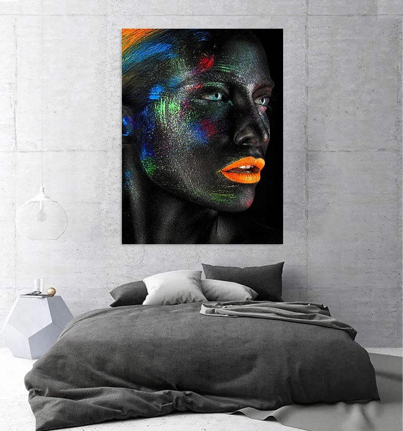Tablou canvas Fluorescent Lips 90x60 cm