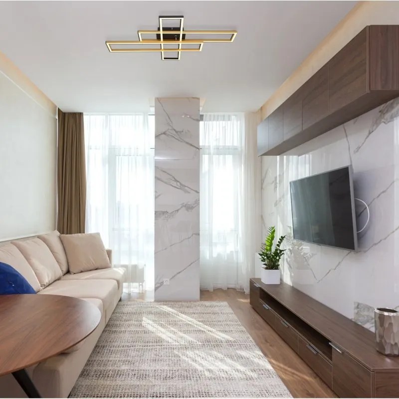 Plafoniera LED moderna DAKARI negru/auriu