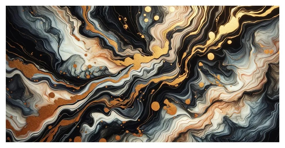Tablou abstracție aurie