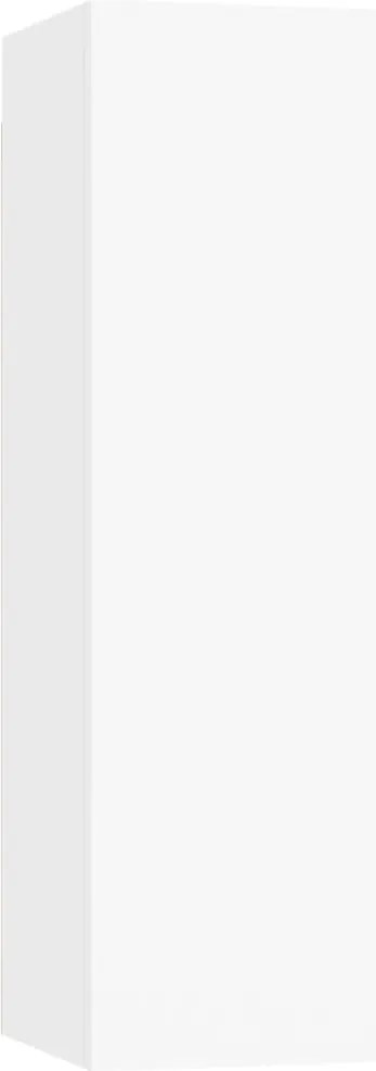 vidaXL Comodă TV, alb, 30,5x30x90 cm, lemn prelucrat