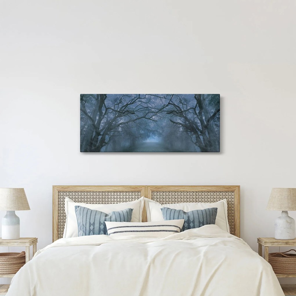 Tablou - Pădurea în ceață (120x50 cm)
