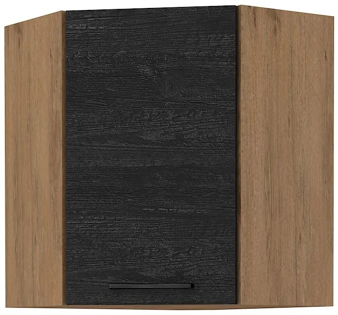 Dulap superior de bucătărie Virion 60 x 60 GN-72 1F (45°) (Stejar lancelot + lemn închis). 1046321