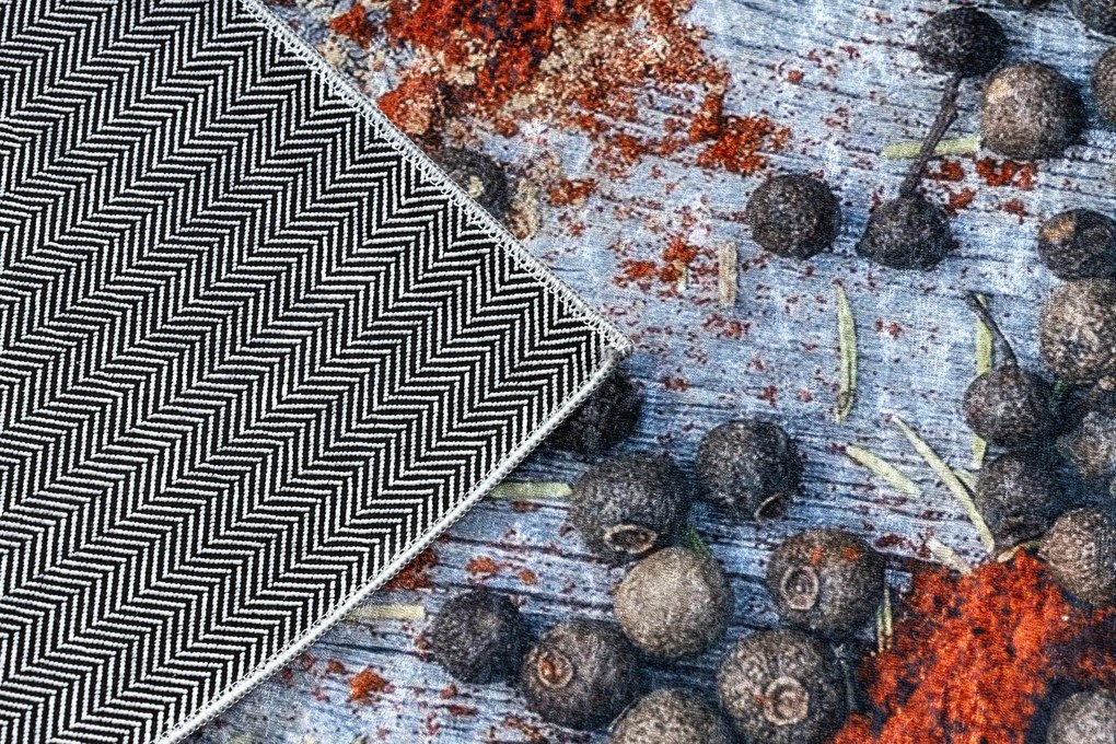 ANDRE 33550 covor lavabil condimente bucatarie, anti-alunecare - albastru / verde