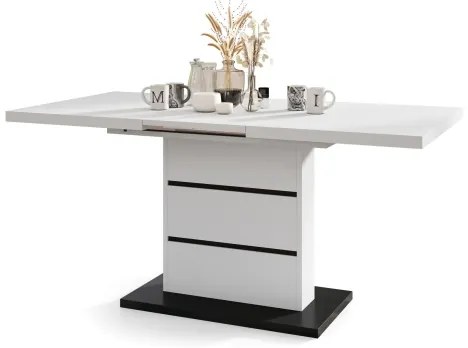 Masă extensibilă PAOLO alb/negru