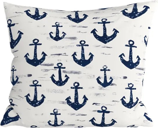Fata de perna din policoton NAVYSTA POLY 45x45 cm, albastru-alb
