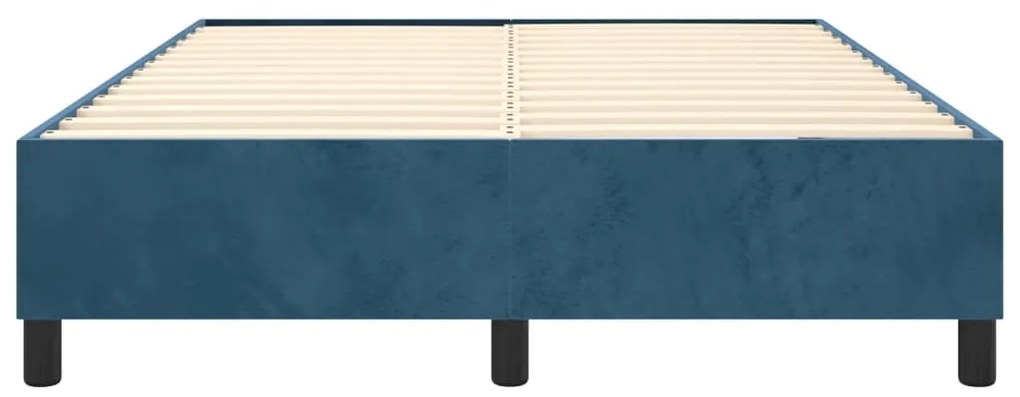 Cadru de pat box spring, albastru inchis, 140x190 cm, catifea Albastru inchis, 35 cm, 140 x 190 cm