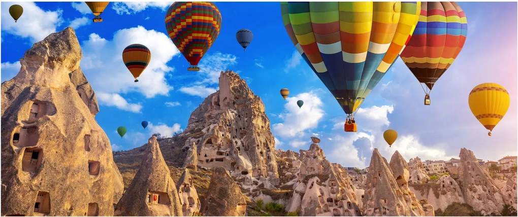 Tablou - Baloane cu aer cald, Cappadocia, Turcia. (120x50 cm)