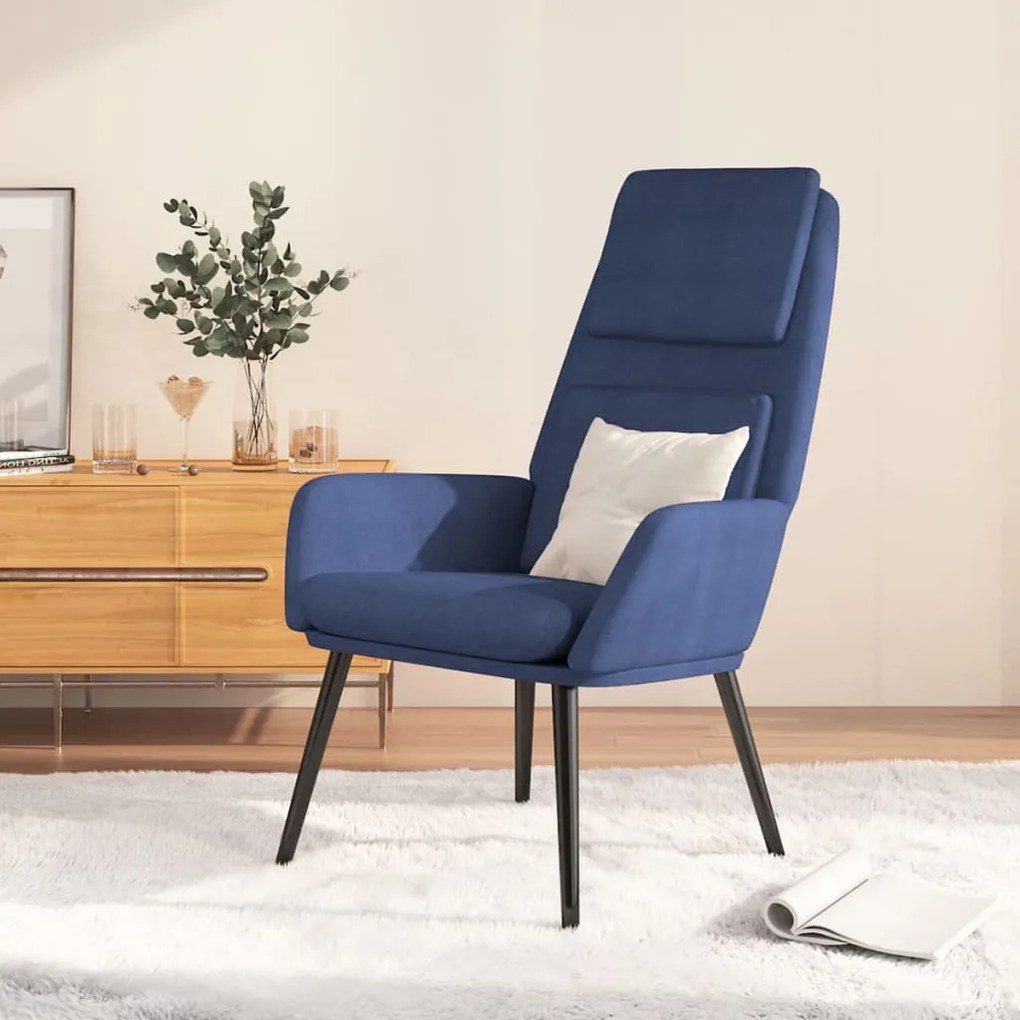 341316 vidaXL Scaun de relaxare, albastru, material textil