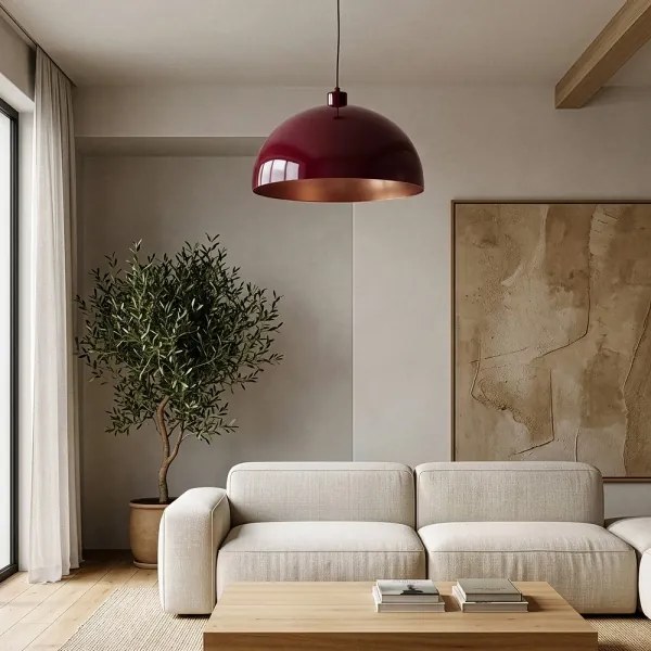 Brilagi - Lustră LED suspendată pe cablu METALO 1xE27/40W/230V diam. 40 cm burgund/aramă