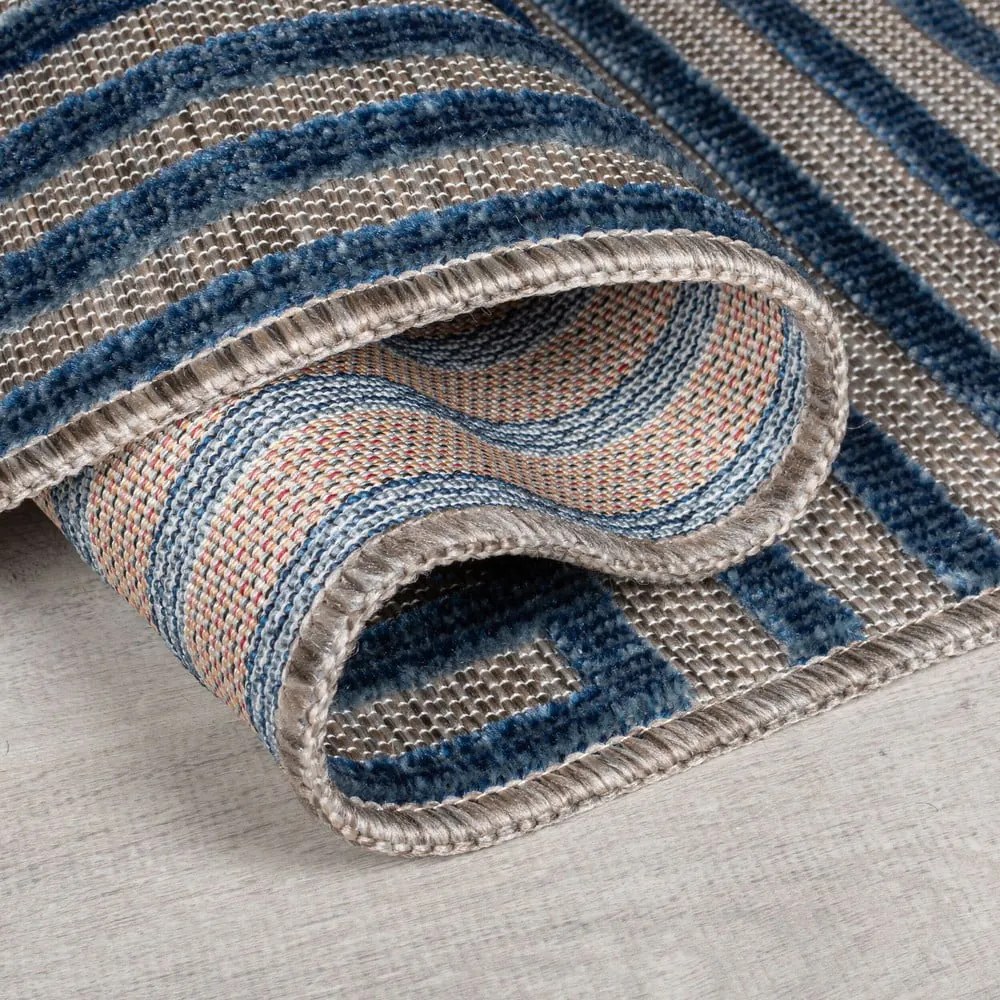 Covor pentru exterior și interior albastru închis 80x150 cm Vigo Blocks – Flair Rugs