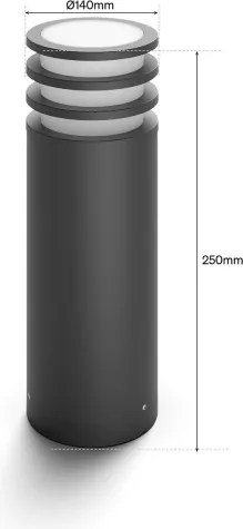 Philips - Lampă LED RGB reglabilă pentru exterior Hue LUCCA 1xE27/8,1W/230V IP44