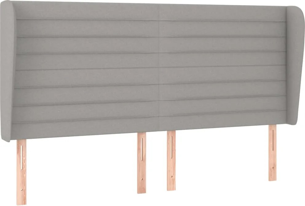 vidaXL Tăblie de pat cu aripioare gri deschis 163x23x118/128 cm textil