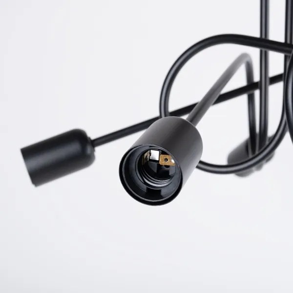 Lustră pe tijă Sollux SL.1435 LOOP 5xE27/15W/230V negru