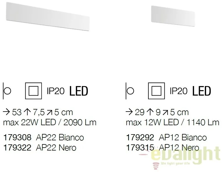 Aplica LED moderna ambientala ZIG ZAG AP D53 BIANCO 3000K