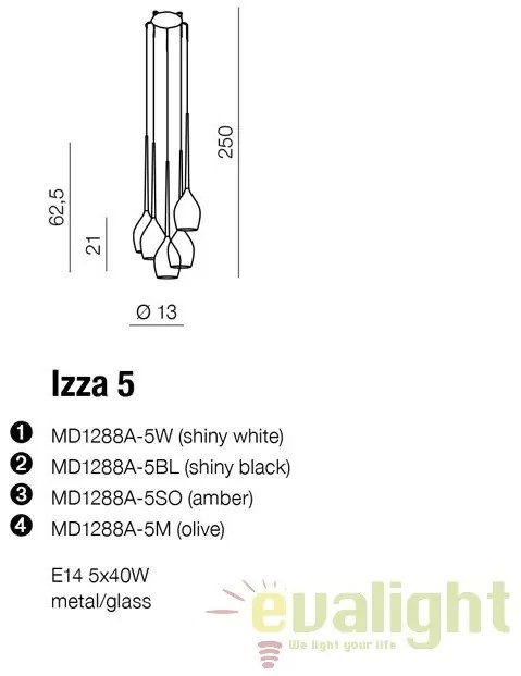 Lustra moderna Izza 5 white