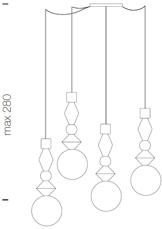 Lustra cu 4 pendule deosebite design LUX Pandora
