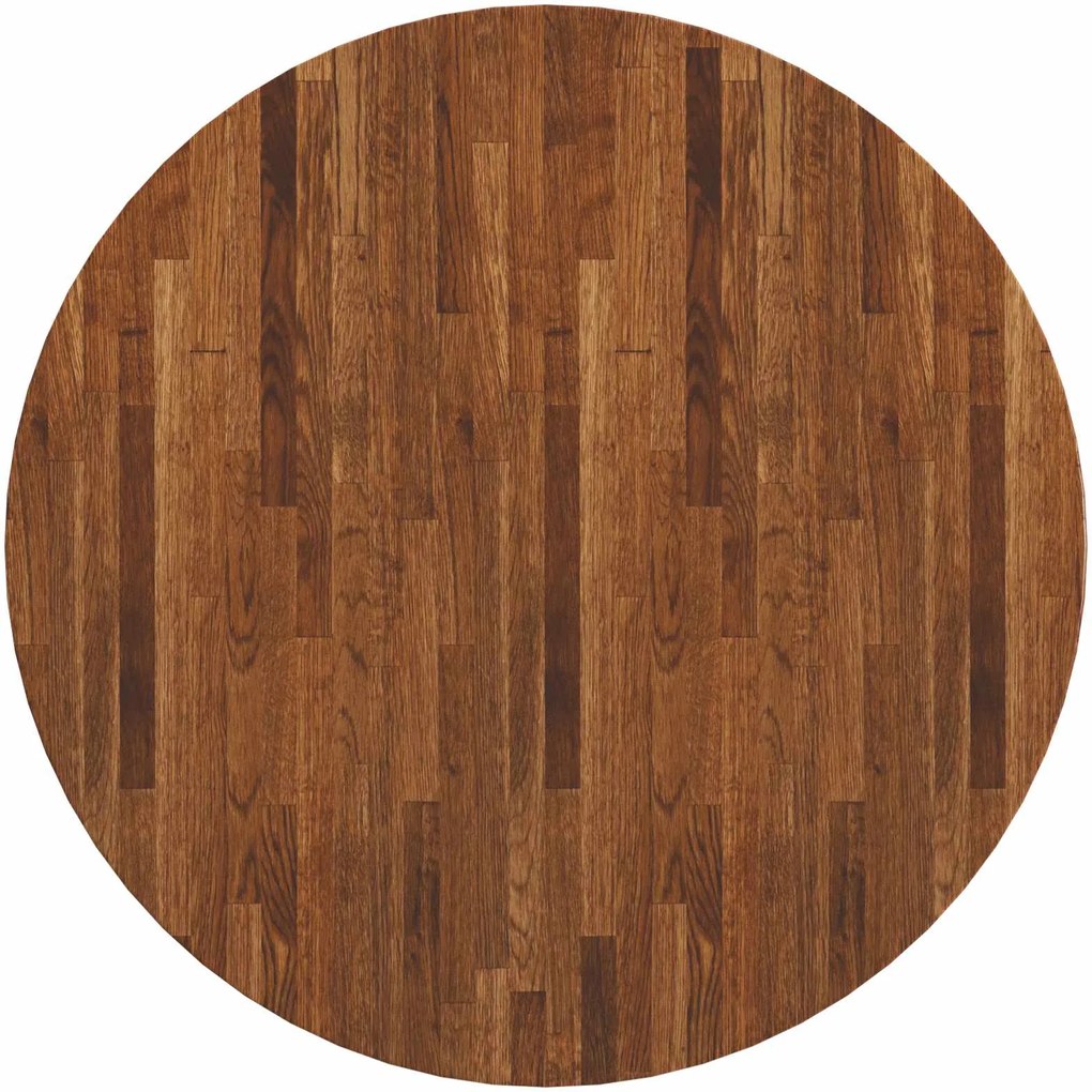 vidaXL Placă de masă Maro deschis Ø 80 x 4 cm Lemn de stejar masiv