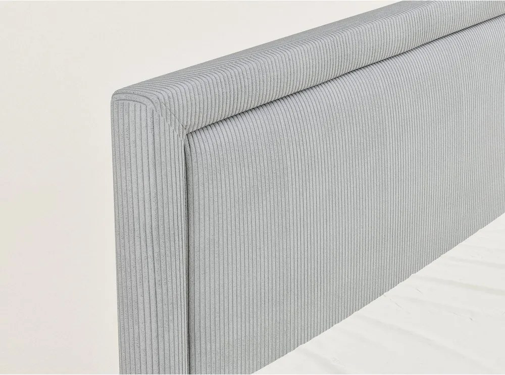 Pat boxspring gri cu spațiu de depozitare 200x200 cm Fresco – Maison de Rêve