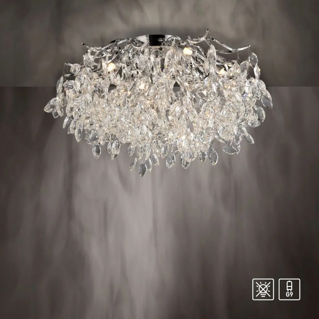 Lustra aplicata design magnific, crom, diametru 60cm, RICICLE