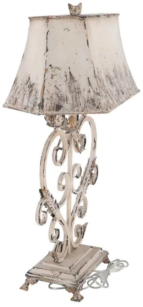 Lampa Shabby Chic Heart rasina si metal h 78 cm