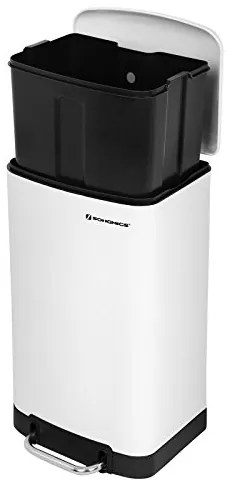 Coș de gunoi cu închidere lentă SLOW, 30L, alb SongmicsHome