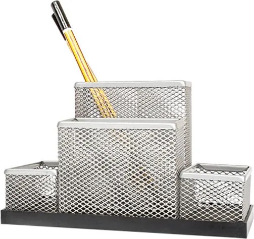 Suport pentru accesorii de birou metalic mesh Forpus 30556 silver