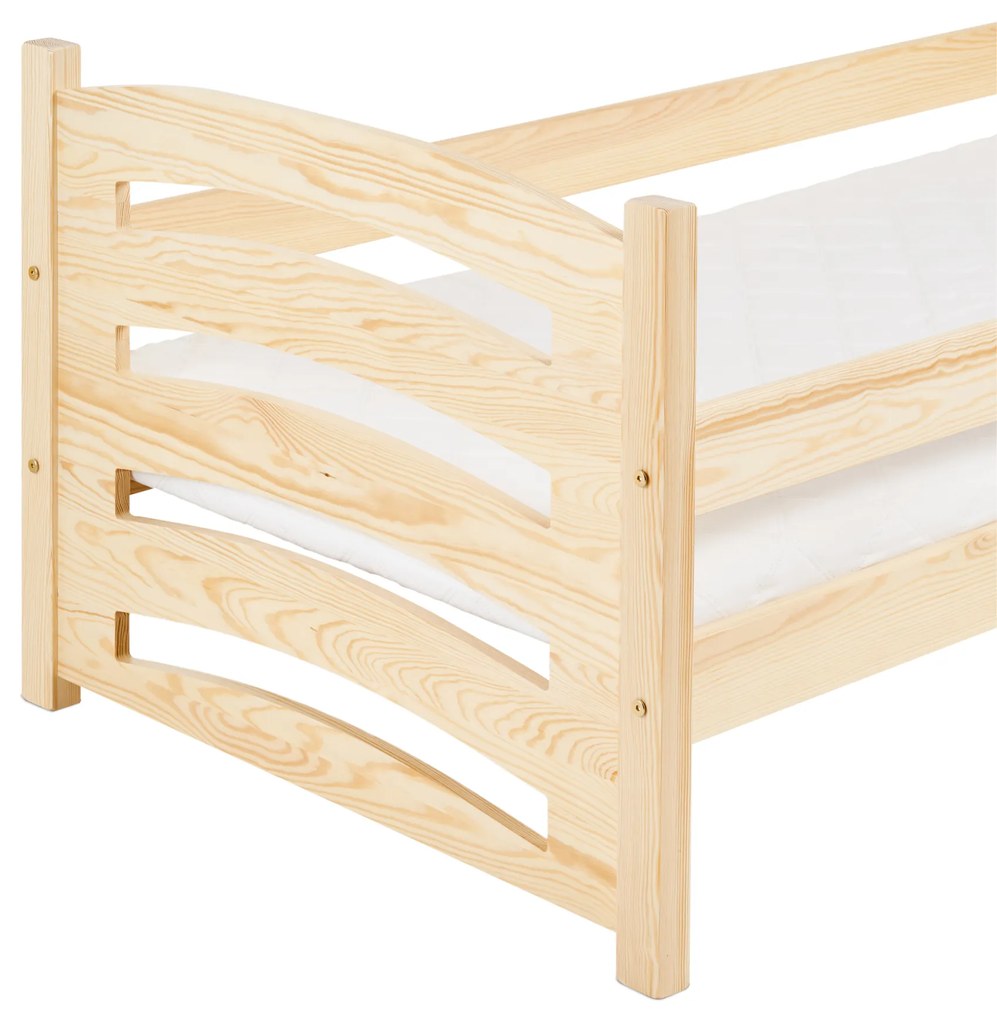 Pat pentru copii MELA 80 x 160 cm, pin Saltele: Saltea EASYSOFT 8 cm, Somiera pat: Cu lamele curbate