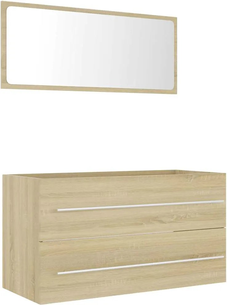 vidaXL Set mobilier baie, 2 piese, stejar Sonoma, PAL
