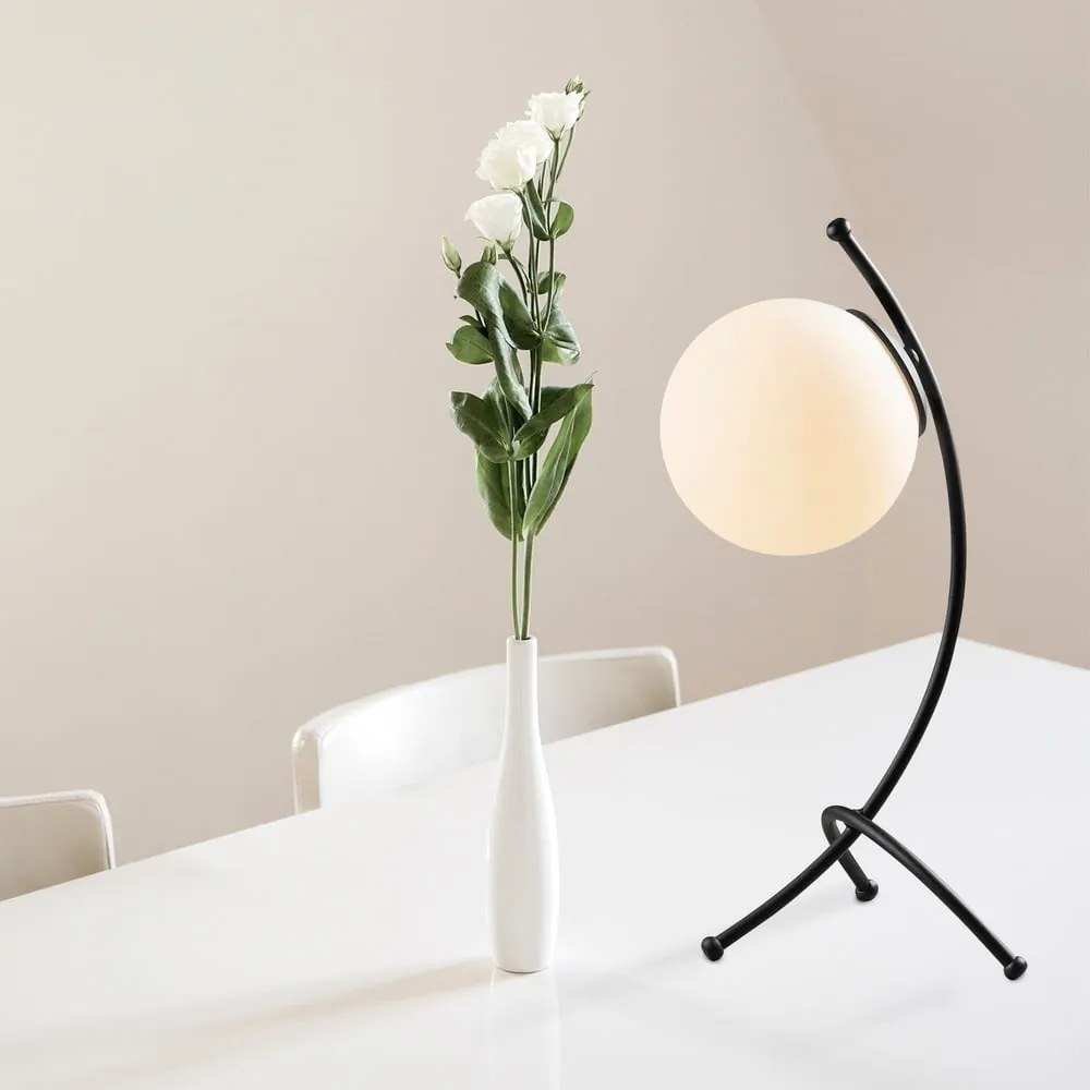 Veioză alb-negru cu abajur din sticlă (înălțime 43 cm) Yay – Opviq lights