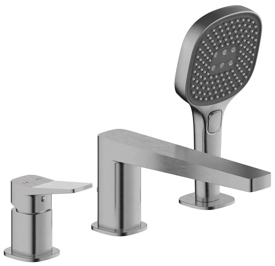 KFA Armatura 4525-210-61 - Baterie de cadă cu 3 orificii MALAGA gri metalizat