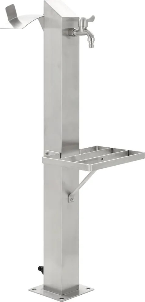 vidaXL Coloană de apă de grădină, 95 cm, oțel inoxidabil, pătrat