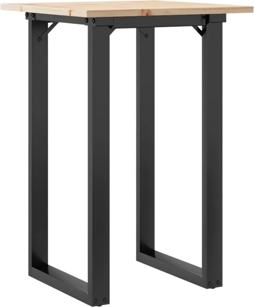 vidaXL Masă de bucătărie, cadru O, 50x50x75 cm lemn masiv pin și Oţel