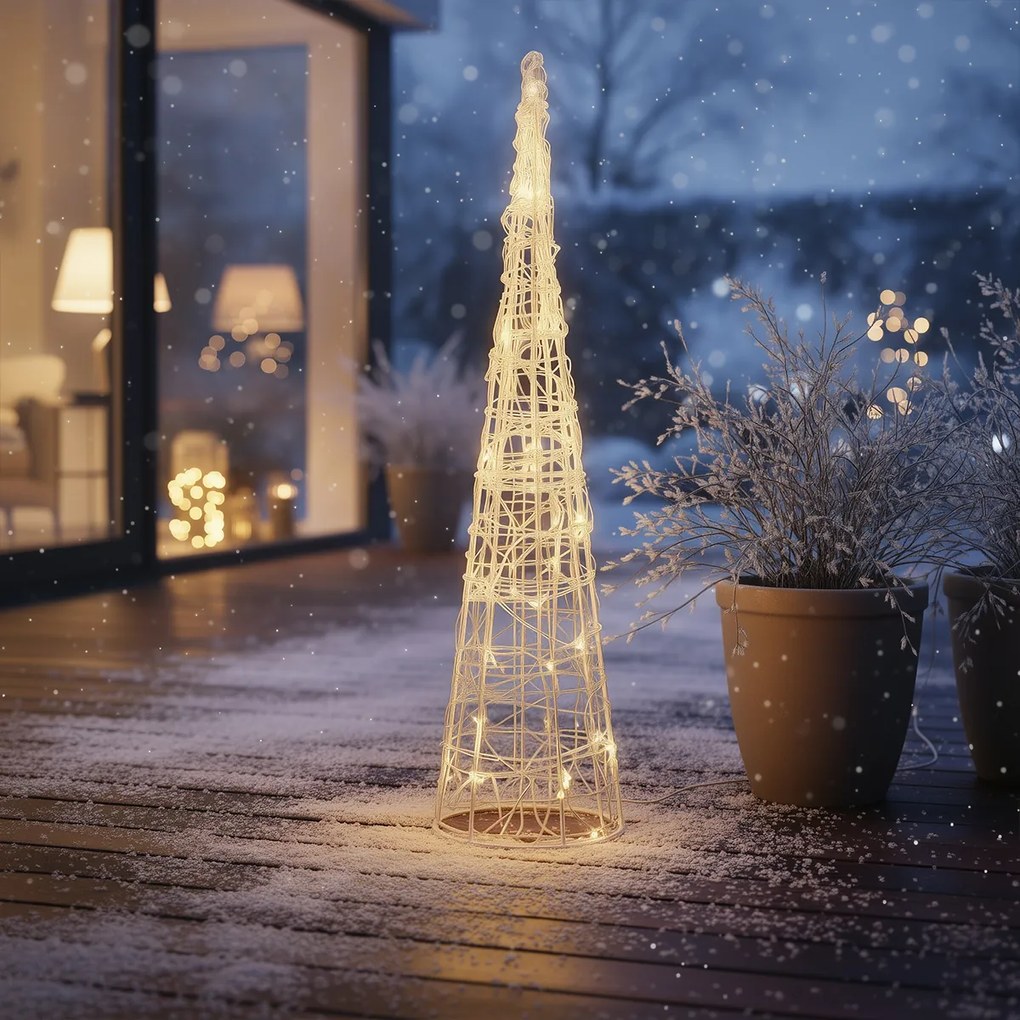 Brad de Crăciun transparent 60cm incl. LED IP44 - Coni
