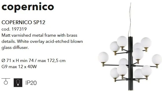 Candelabru design modern COPERNICO SP12 NERO, D-71cm 197319