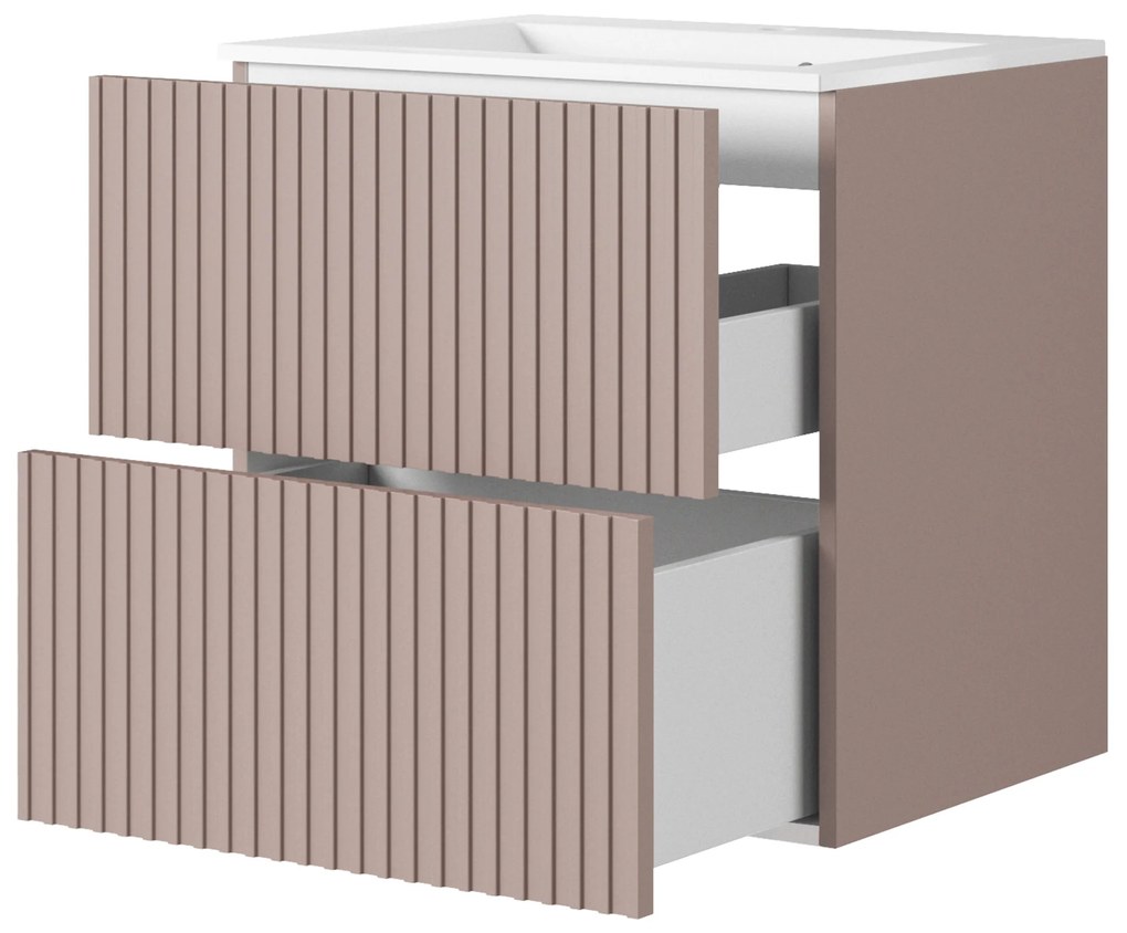 Dulap suspendat sub chiuvetă Nicole 60 cm - MDF roz antichizat