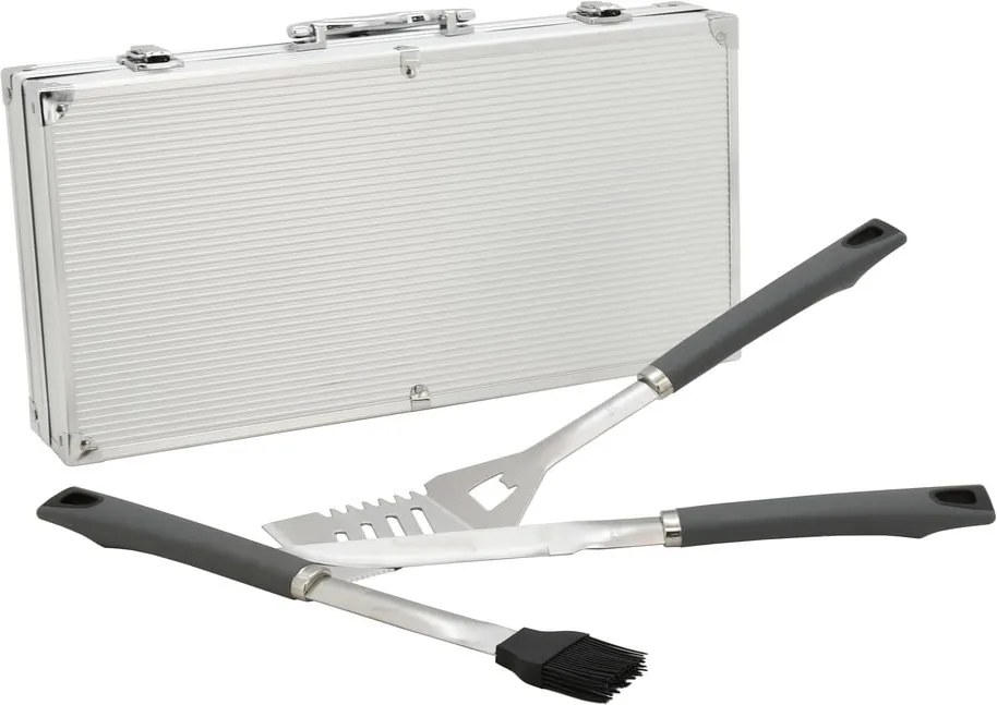 Set 11 ustensile de grătar cu servietă Cattara Alu Grey Line