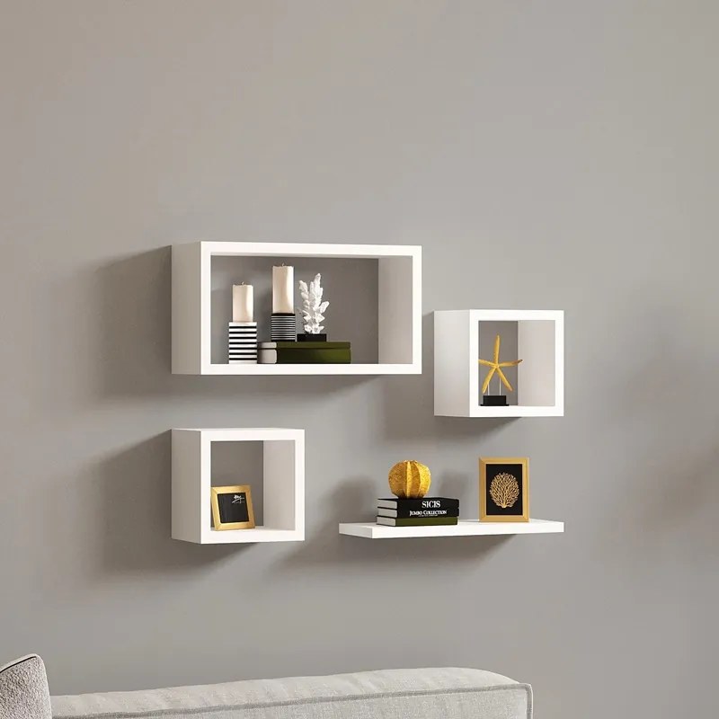 Set rafturi de perete 3 buc Babine Pako World Alb 84x15x44 cm