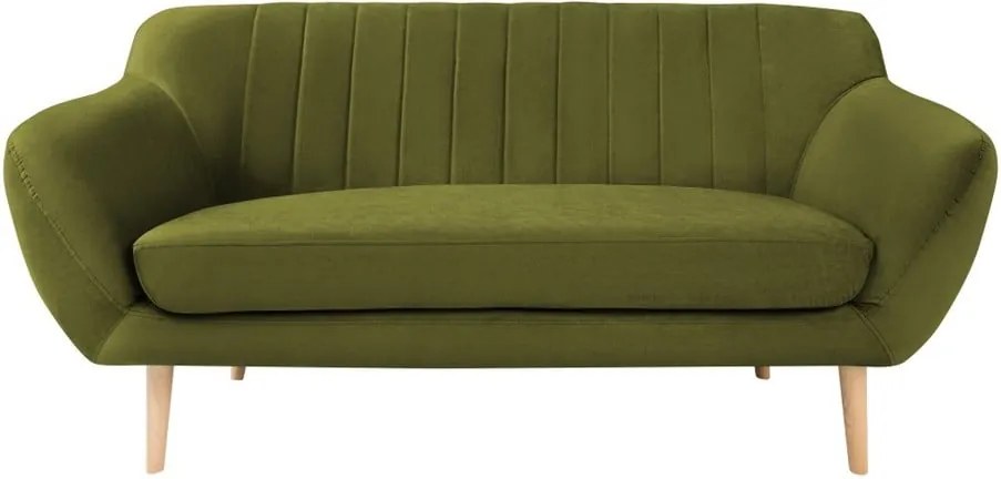 Canapea cu tapițerie din catifea Mazzini Sofas Sardaigne, 158 cm, verde