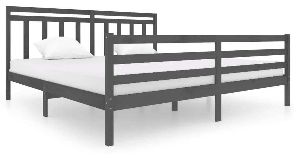 3100676 vidaXL Cadru de pat, gri , 200x200 cm, lemn masiv