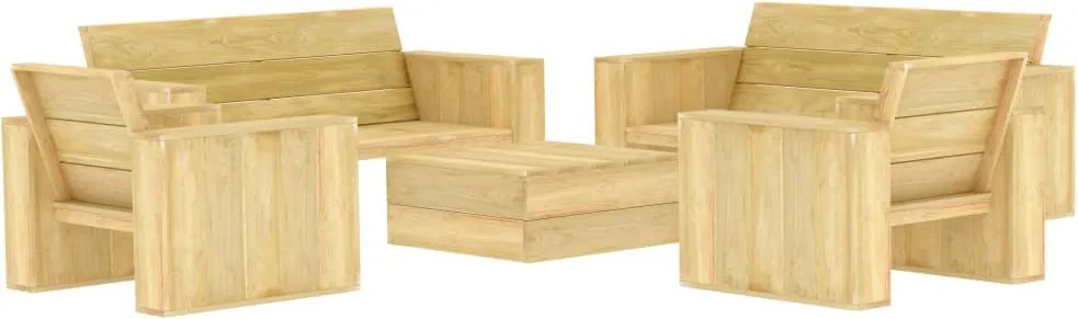 vidaXL Set mobilier de grădină, 5 piese, lemn de pin tratat