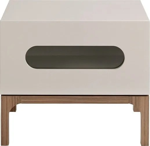 Noptiera design modern cu iluminare interioara Gray and Walnut