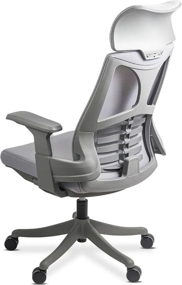 Scaun ergonomic din mesh cu suport lombar si tetiera SYYT 9514 gri