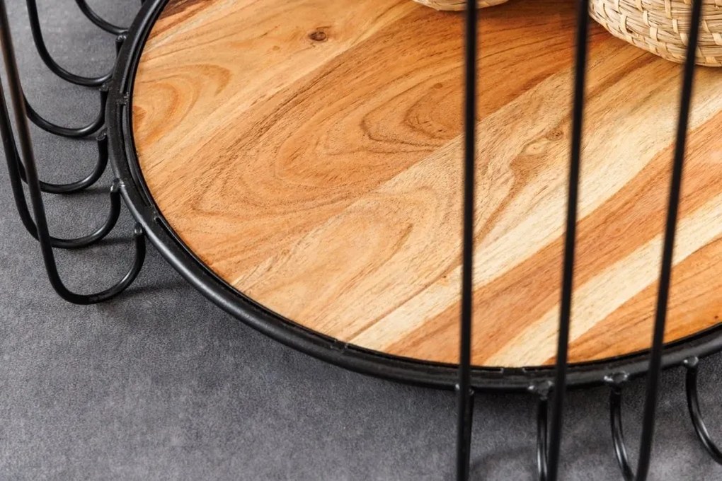 Masuta de cafea, Metal, Lemn, TRUE ELEMENTS 50cm