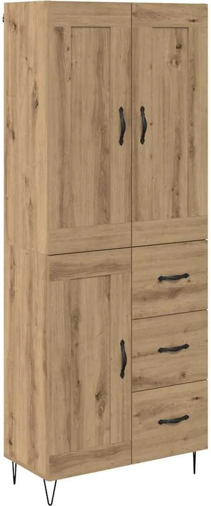 vidaXL Bufet Stejar Artizanal 69,5 x 34 x 180 cm Lemn compozit