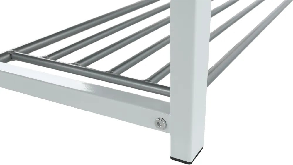 Bancă cu rafturi pantofi, gri/alb, LANGELLA NEW