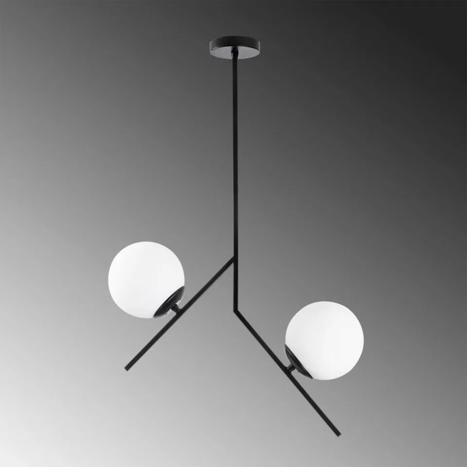 Lustra 2 Brate Dolunay - 144-AV, Soclu E27, Max. 40W, Culoare Negru