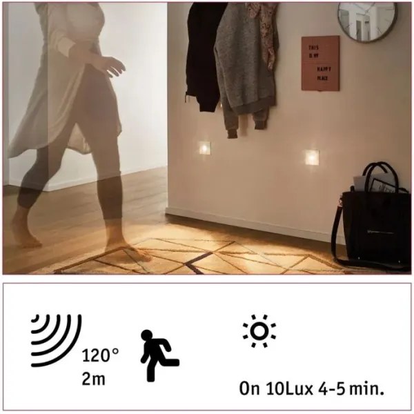 Corp de iluminat cu senzor pentru scări Paulmann 92923 LED/1,1W WAND 230V 2700K