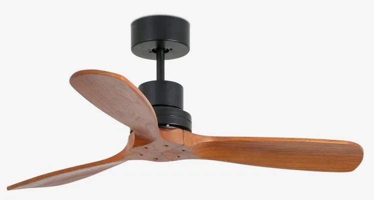 Ventilator de tavan cu telecomanda Mini LANTAU S negru/ lemn maro